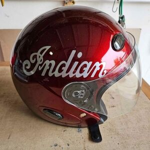 Indian Open-Face Motorcycle Helmet in Metallic Cherry Red